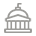 Outline of domed government rotunda building with pillars 